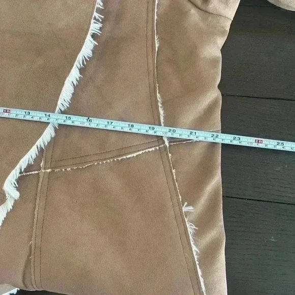 B Hip by Me Jane faux‎ suede shearling waterfall jacket Sz M - Picture 7 of 10